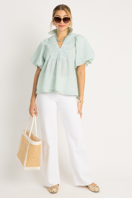 Mary Stripe Top, Green - 0529-95h.jpg