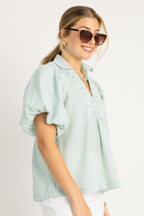 Mary Stripe Top, Green - 0529-97.jpg