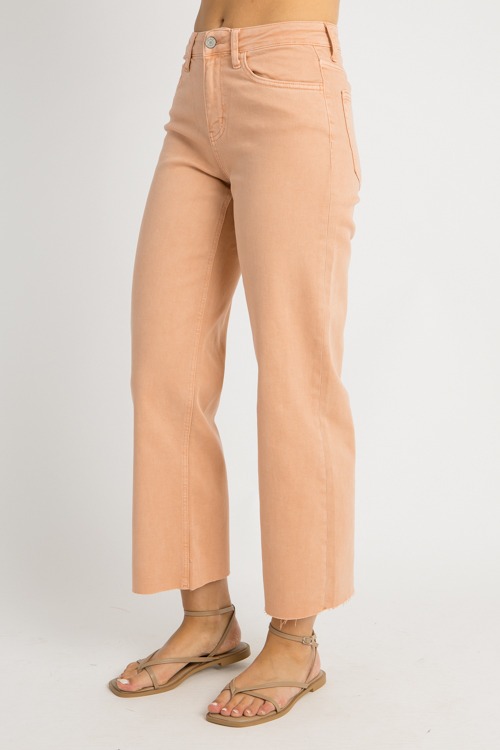 Olivia Wide Leg Jeans, Peach