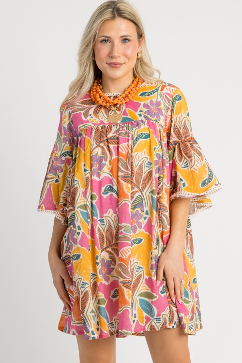 Floral Tie Back Dress, Crm Mult - 0530-56.jpg