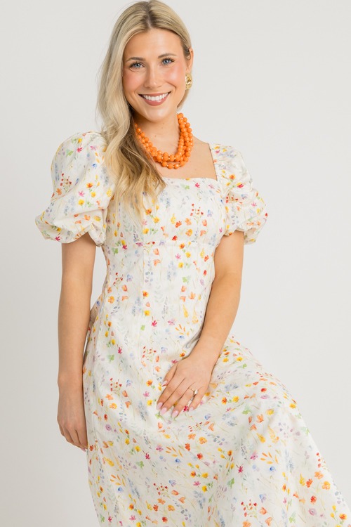 Garden Grace Midi, Multi/White