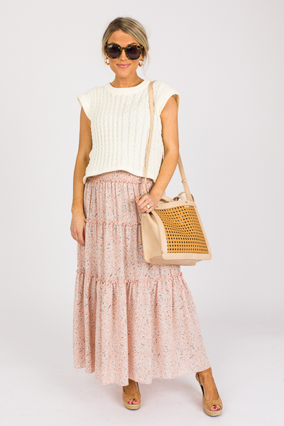 Rose Smock Waist Maxi Skirt