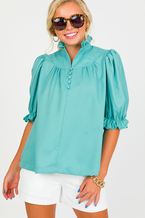 Pop And Scallop Blouse, Jade
