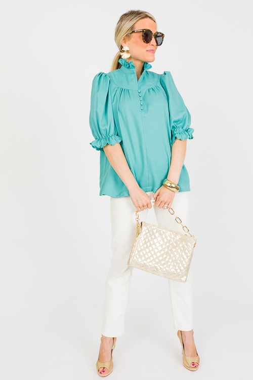 Pop And Scallop Blouse, Jade