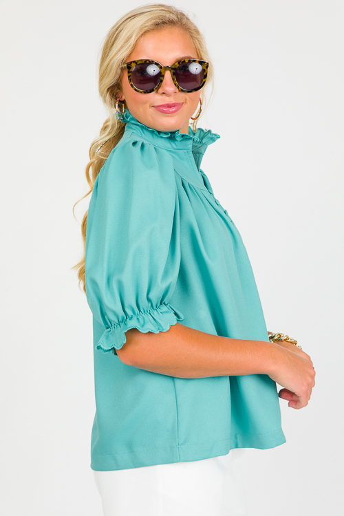 Pop And Scallop Blouse, Jade