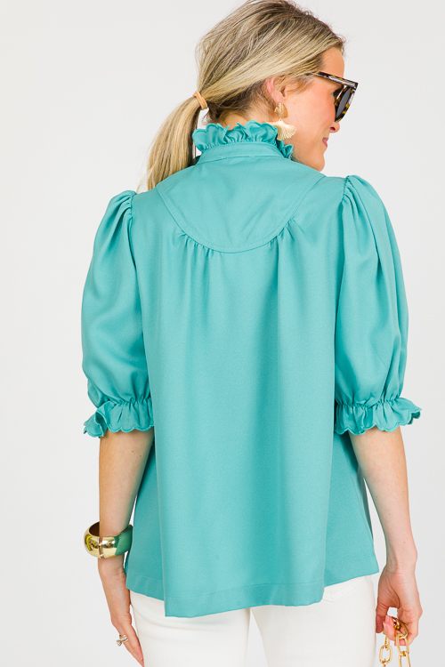 Pop And Scallop Blouse, Jade