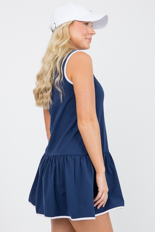 Contrast Trim Athletic Dress, Navy - 0531-95.jpg