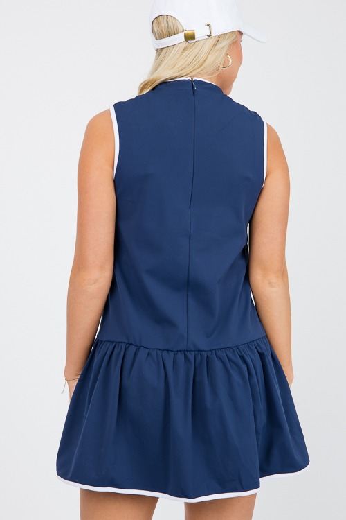 Contrast Trim Athletic Dress, Navy - 0531-96.jpg