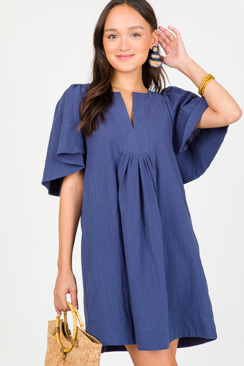 Perfectly Pleated Dress, Navy