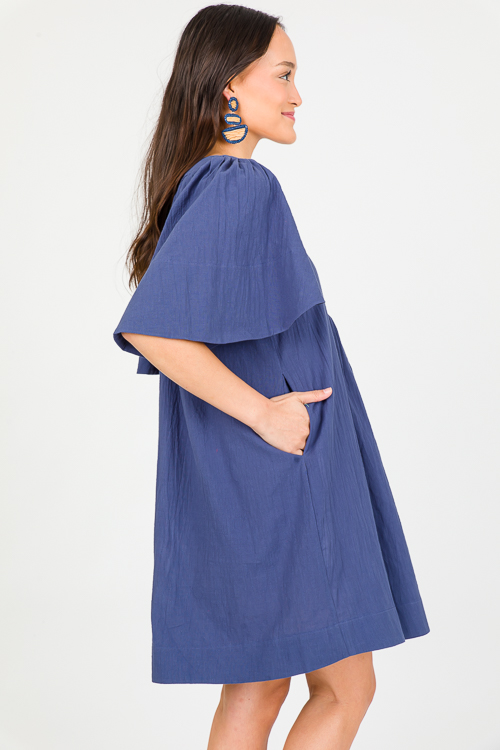 Perfectly Pleated Dress, Navy