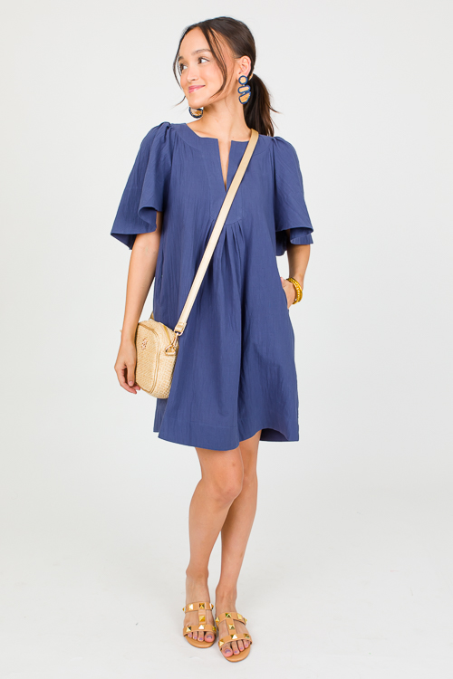 Perfectly Pleated Dress, Navy