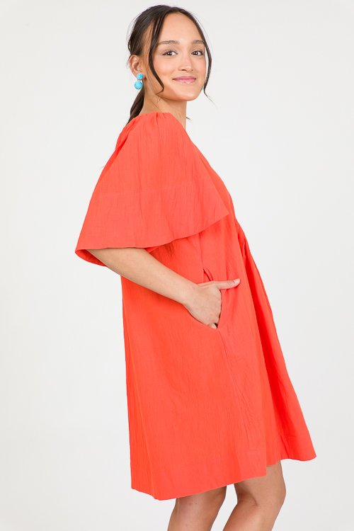 Perfectly Pleated Dress, Tangerine