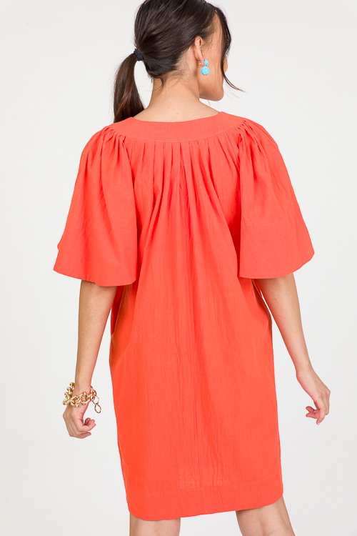 Perfectly Pleated Dress, Tangerine