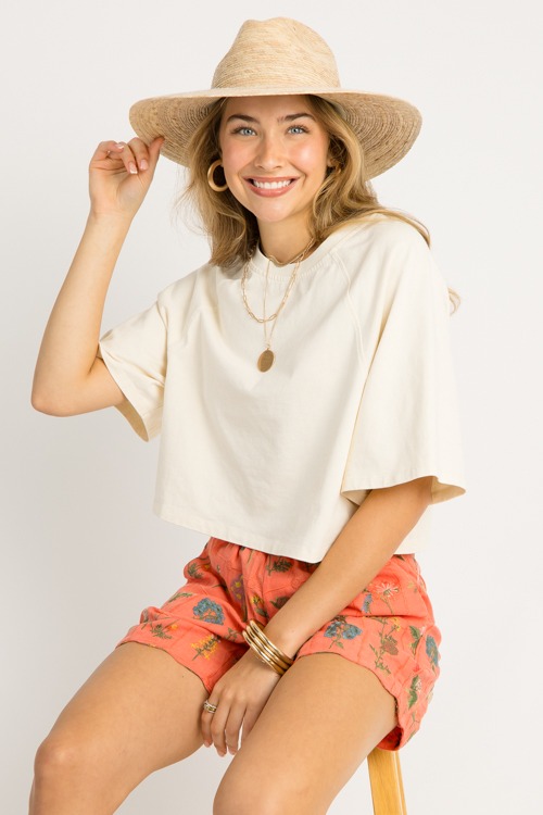 Floral Embroidery Shorts, Coral - 0602-102.jpg