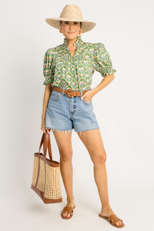 Floral Scallop Print Top, Green - 0602-108.jpg