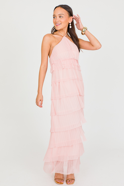 Penelope Pleated Maxi, Pink