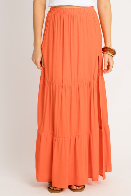 Tiered Slit Maxi Skirt, Orange - 0602-147.jpg