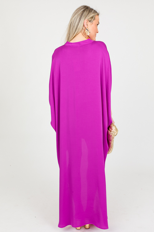 Notched Caftan Dress, Orchid