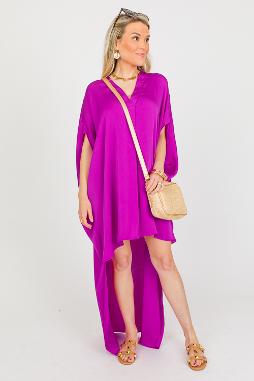 Notched Caftan Dress, Orchid