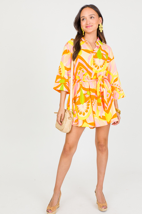 Brighter Days Ahead Romper, Orange