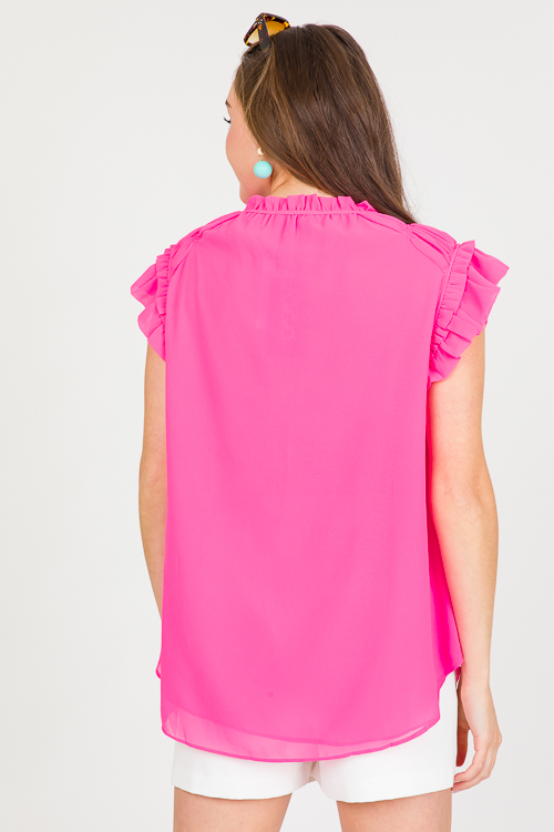 Double Layer Chiffon Top, Hot Pink