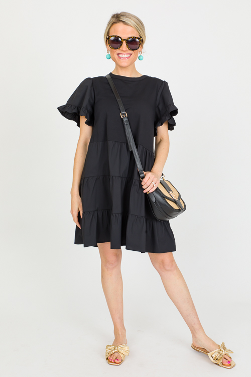 Pop Of Poplin Dress, Black