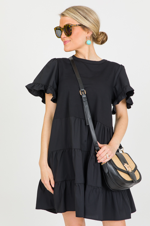 Pop Of Poplin Dress, Black