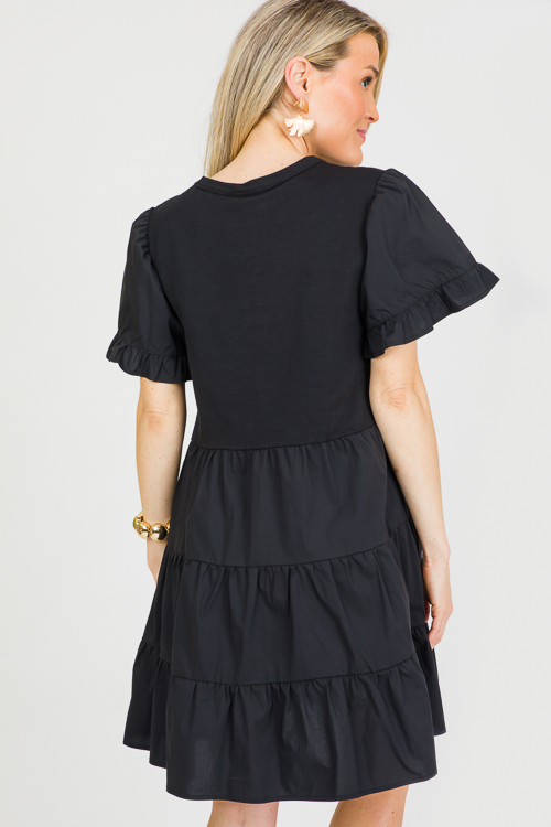 Pop Of Poplin Dress, Black