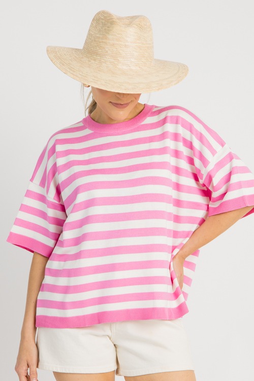 Valerie Stripe Sweater, Pink
