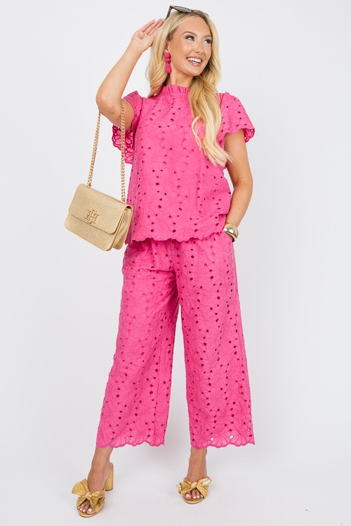 Eyelet Floral Pants, Pink - 0603-124.jpg