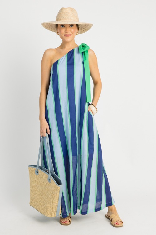 Serenade One Shoulder Maxi, Blue