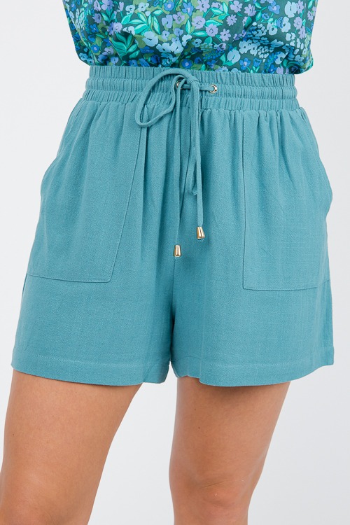 Linen Shorts, Maya Blue