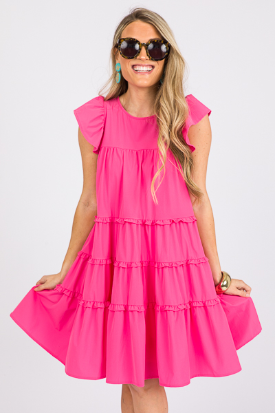 Matti Ruffle Tier Dress, Pink