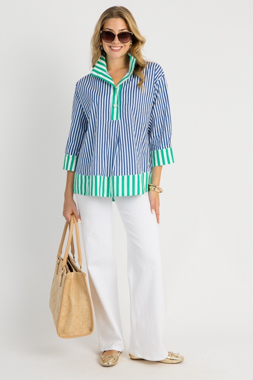 Pearl Button Stripe Top, Navy - 0603-93h.jpg