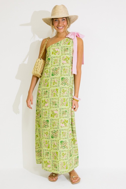 Floral Bow Shoulder Maxi, Green - 0604-28.jpg
