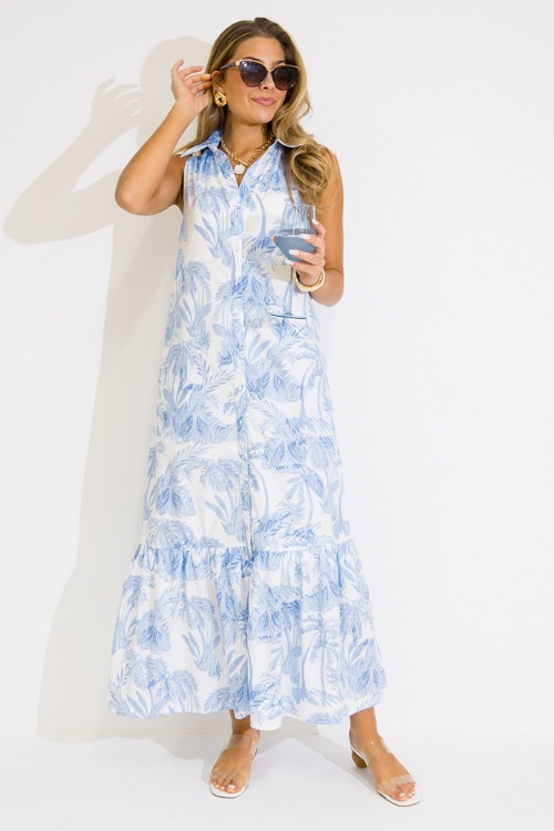 Polly Leaf Maxi, Blue White