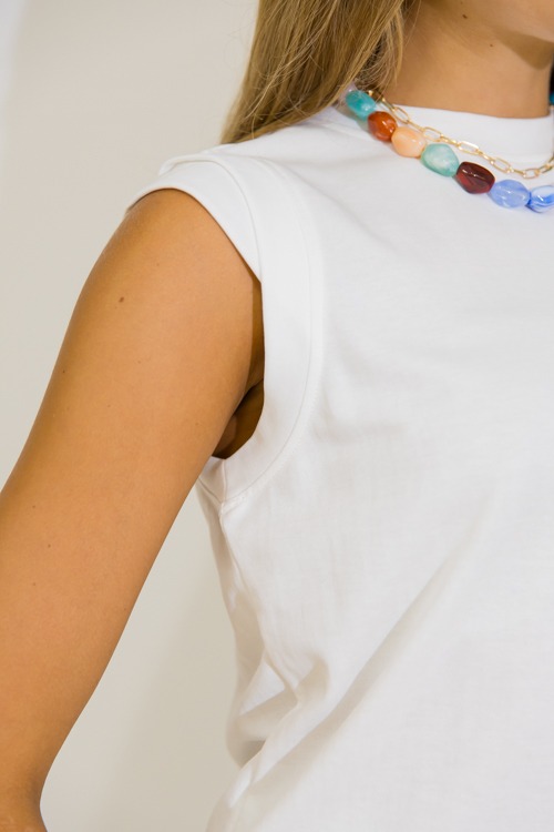 Simple Cap Sleeve Top, Off White - 0604-75h.jpg