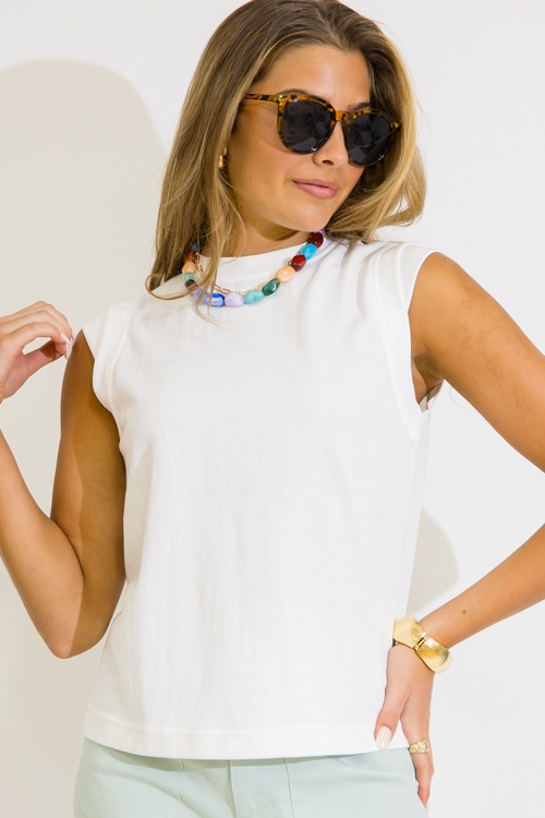 Simple Cap Sleeve Top, Off White - 0604-76.jpg