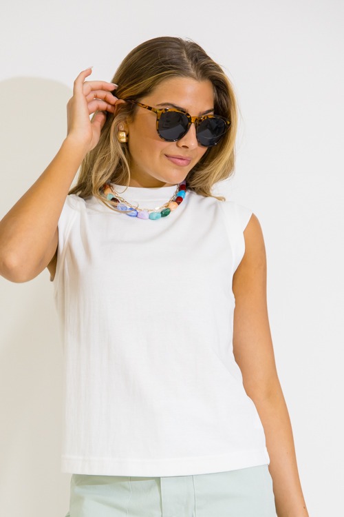 Simple Cap Sleeve Top, Off White - 0604-77.jpg