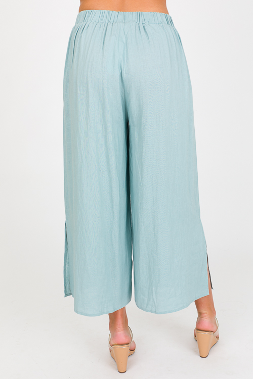 Linen Blend Pants, Sage
