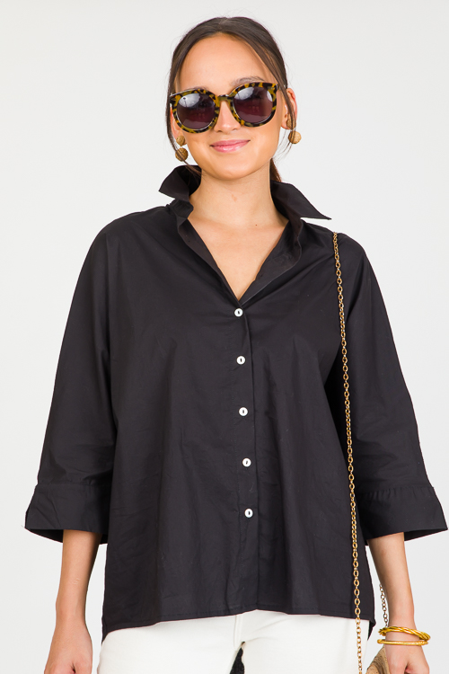 Patrice Button Down, Black