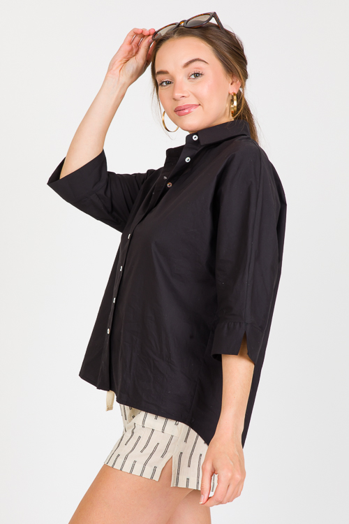 Patrice Button Down, Black