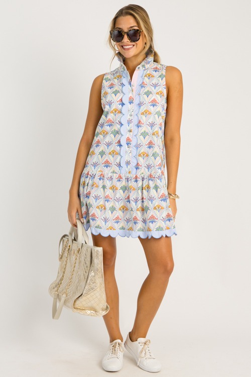 Floral Trellis Scallop Dress,Bl - 0605-118h.jpg