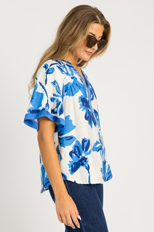 Satin Trim Floral Top, Blue Mix - 0605-129.jpg