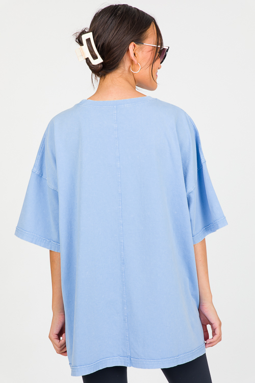 Mineral Wash Tee, Periwinkle