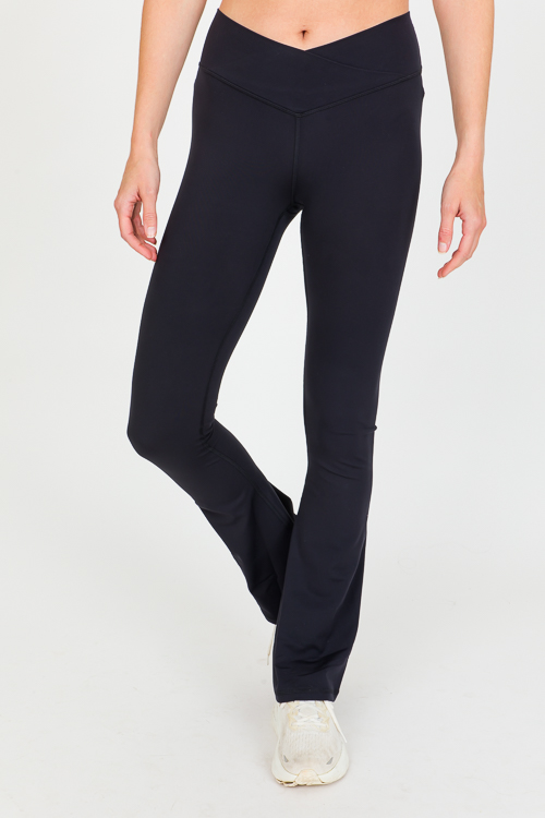 Crossover Yoga Pants, Black - New Arrivals - The Blue Door Boutique