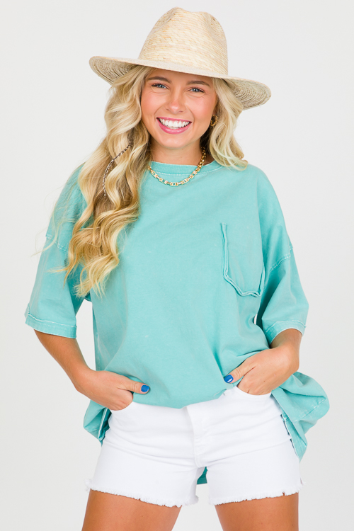 Mineral Wash Tee, Aqua