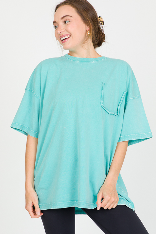 Mineral Wash Tee, Aqua