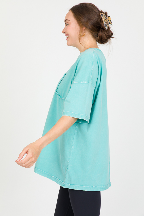 Mineral Wash Tee, Aqua