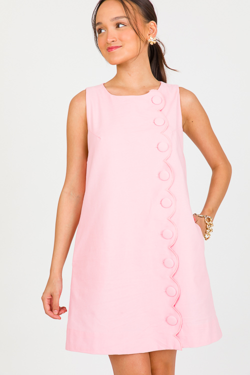 Scallop Button Shift, Pink